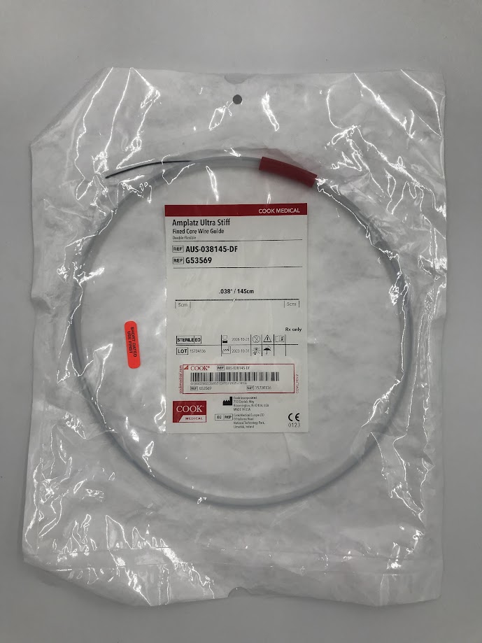 COOK G53569 Amplatz Ultra Stiff Fixed Core Wire Guide .038" x 145cm