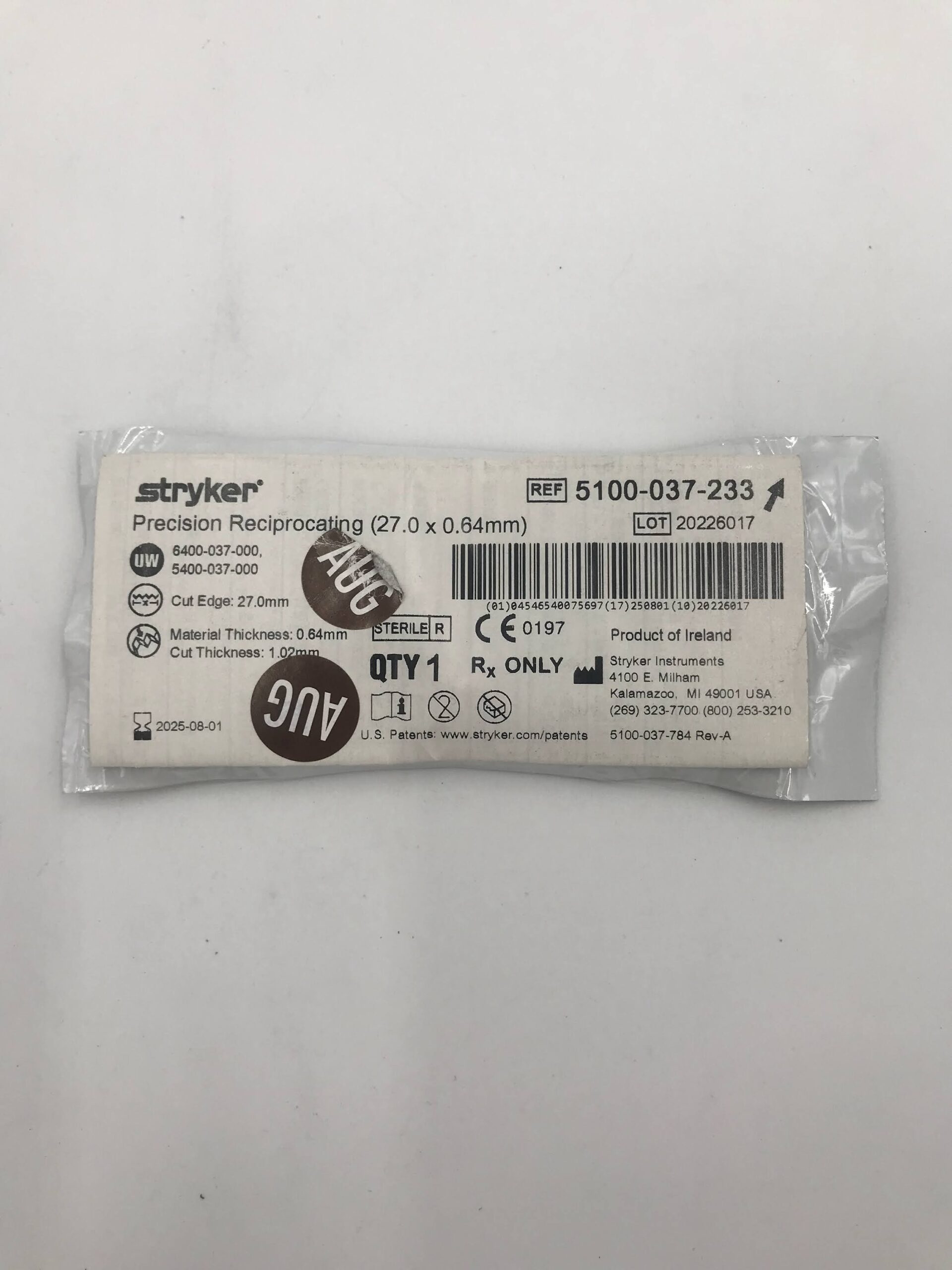 STRYKER 5100-037-233 Precision Reciprocating (27.0 x 0.64mm) (X)