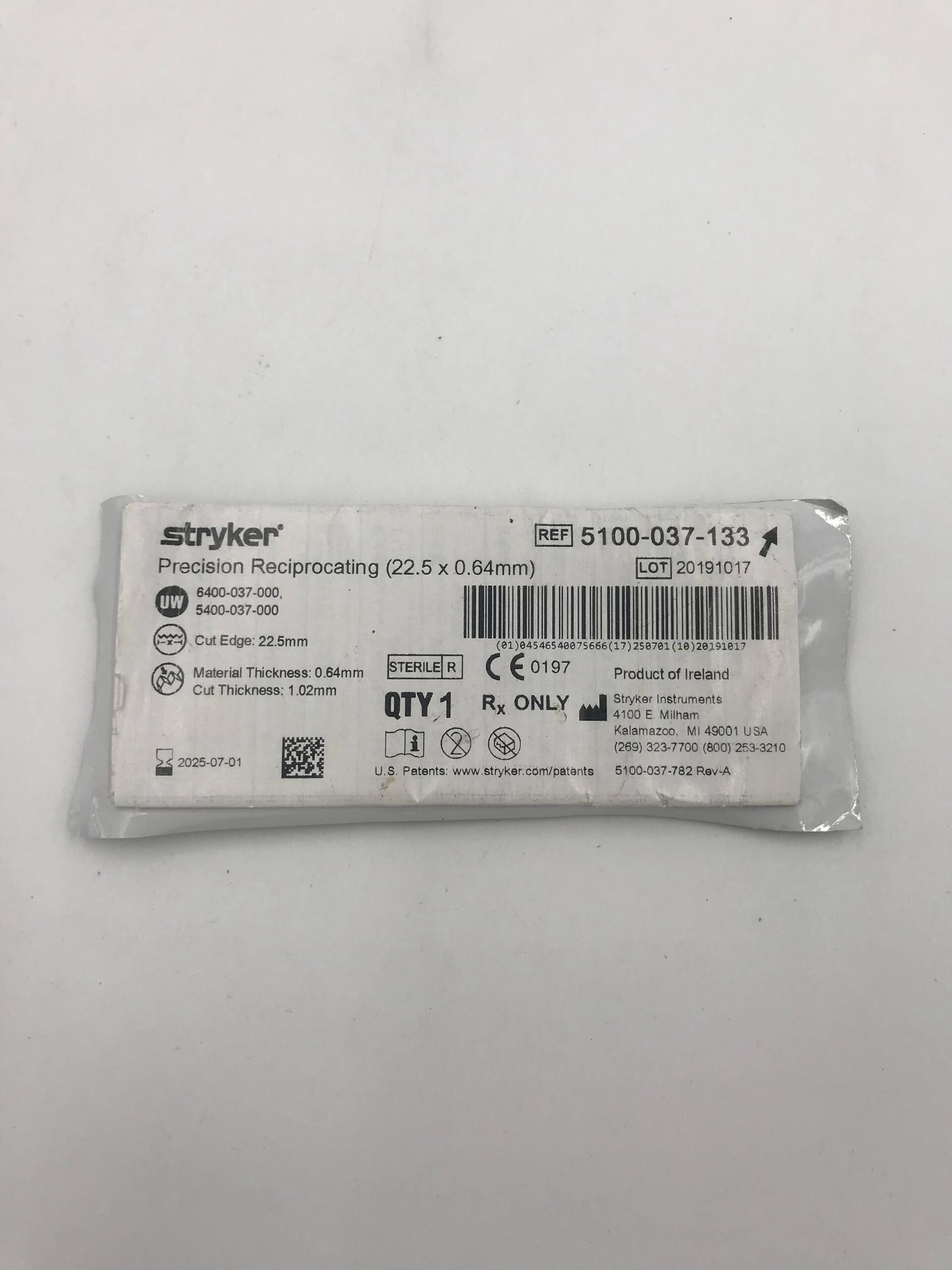 STRYKER 5100-037-133 Precision Reciprocating (22.5 x 0.64mm) (X)