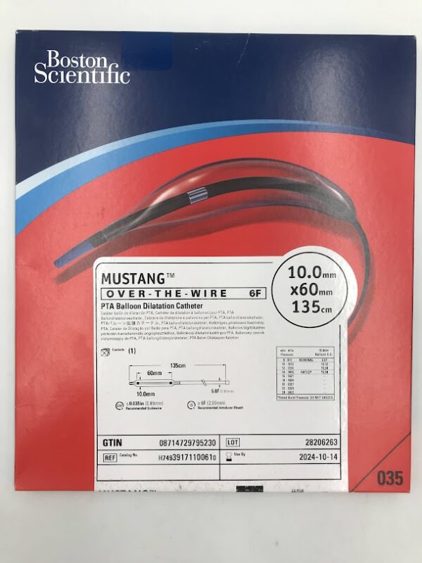 BOSTON SCIENTIFIC 3917110061 Mustang OTW PTA Balloon Dilatation Catheter 6F, 10.0mm x 60mm, 135cm (X)