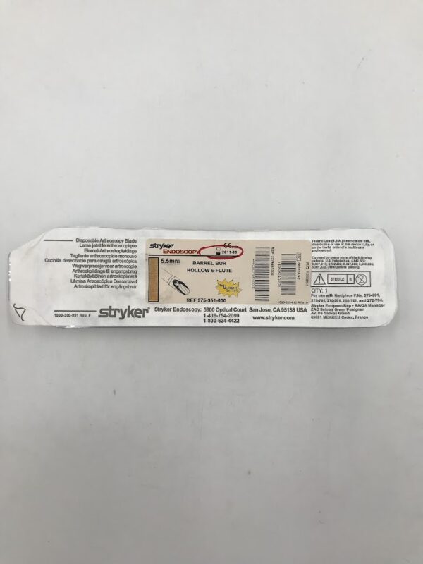 STRYKER 275-951-000 Barrel Bur Hollow 6-Flute 5.5mm (X)