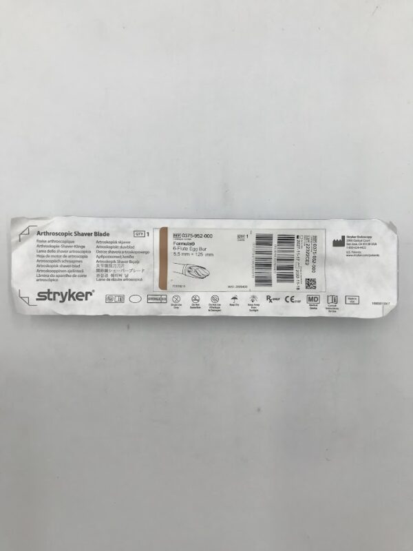 STRYKER 0375-952-000 Formula 6-Flute Egg Bur 5.0mm x 125mm