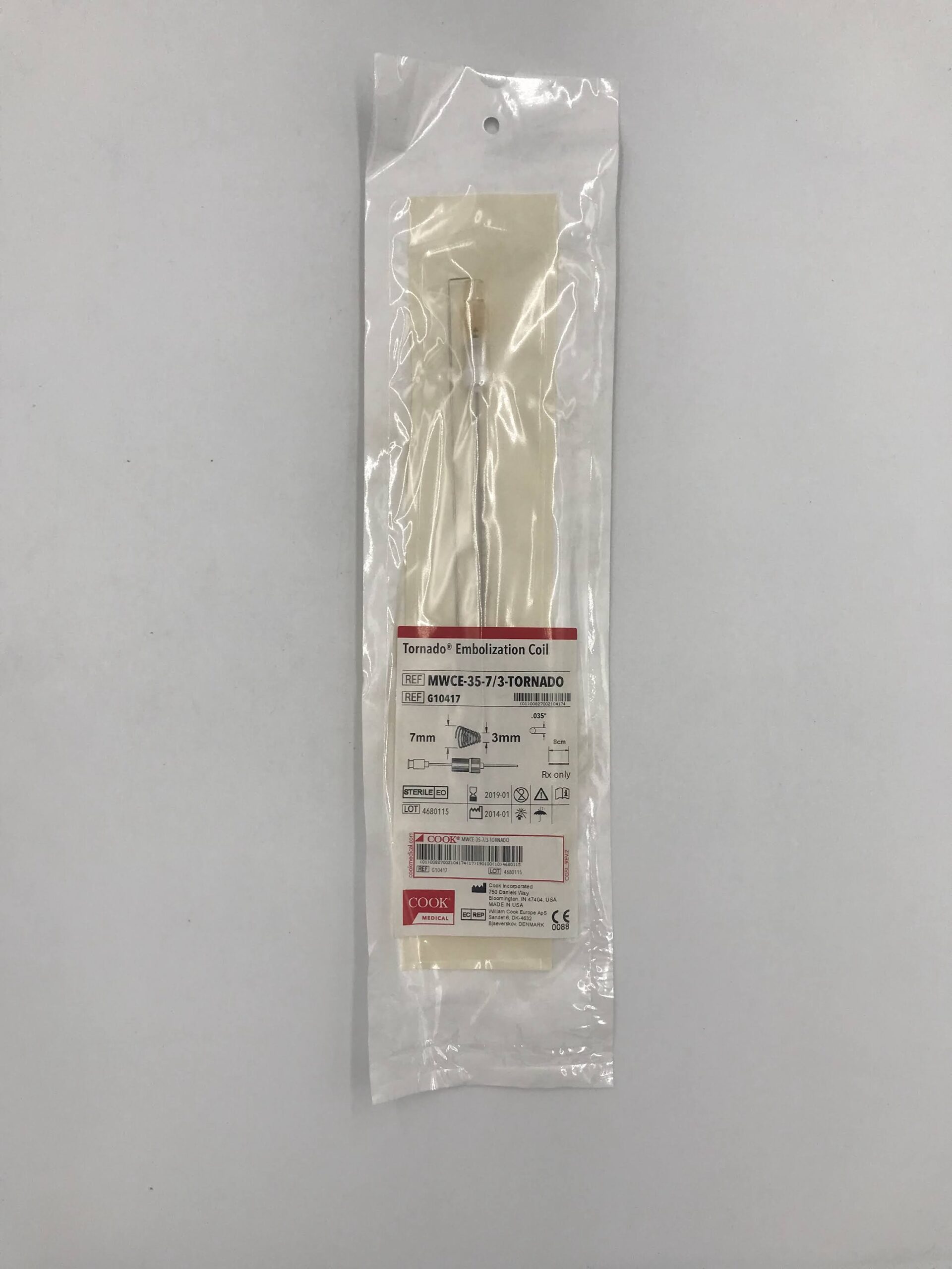 COOK G10417 Tornado Embolization Coil 7mm, 3mm (X)