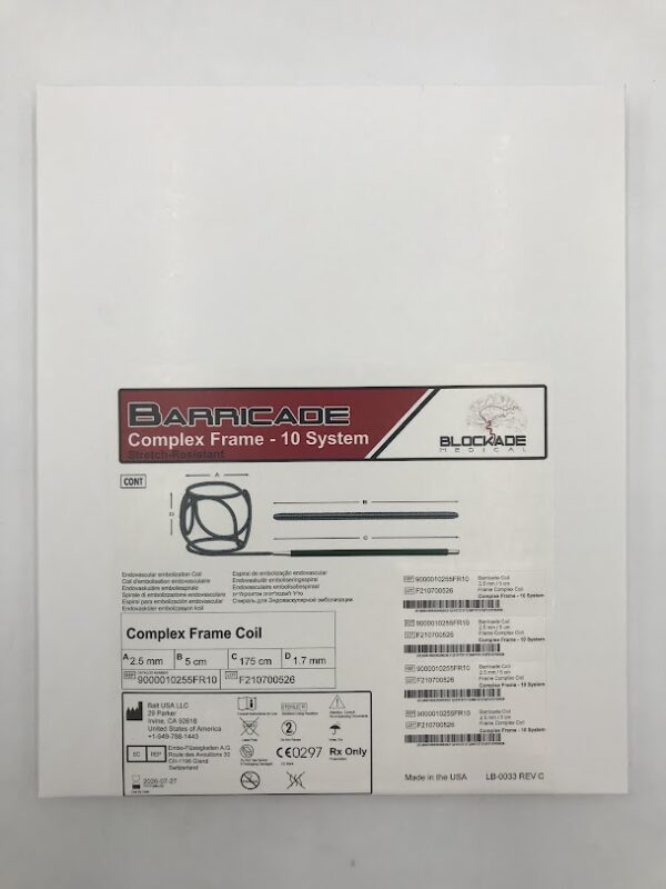 BALT 9000010255FR10 Barricade Complex Frame Coil - 10 System, 2.5mm x 5cm