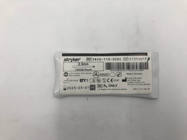 STRYKER 5820-110-020C Carbide Round 2.0mm (X)