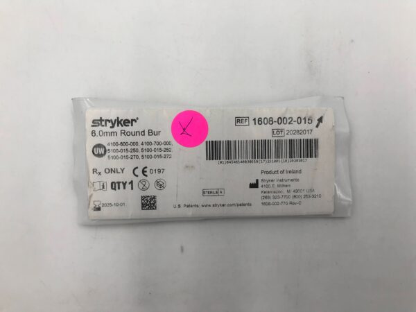 STRYKER 1608-002-015 6.0mm Round Bur
