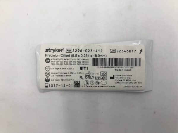 STRYKER 2296-023-412 Precision Offset (5.5 x 0.254 x 18.0mm)