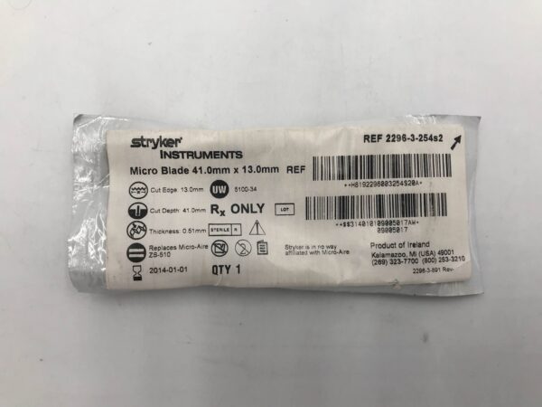 STRYKER 2296-3-254s2 Micro Blade 41.0mm x 13.0mm (X)