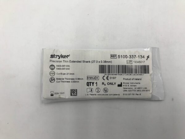STRYKER 5100-337-134 Precision Thin Extended Shank (27.0 x 0.38mm) (X)