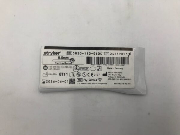 STRYKER 5820-110-060C Carbide Round 6.0mm
