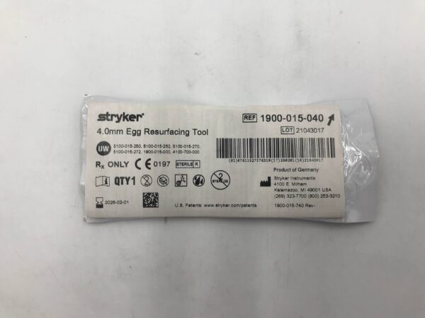 STRYKER 1900-015-040 4.0mm Egg Resurfacing Tool