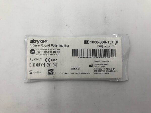 STRYKER 1608-006-157 1.5mm Round Polishing Bur (X)