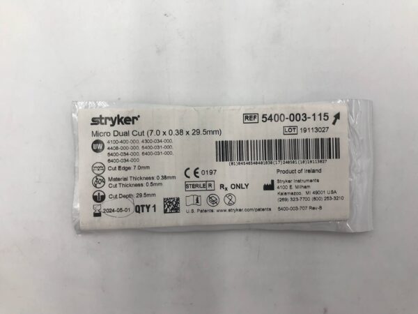 STRYKER 5400-003-115 Micro Dual Cut (7.0 x 0.38 x 29.5mm) (X)