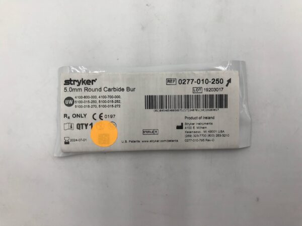 STRYKER 0277-010-250 5.0mm Round Carbide Bur (X)