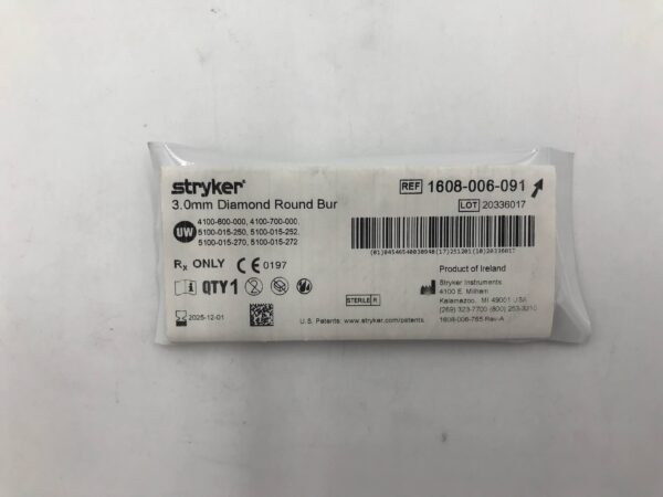 STRYKER 1608-006-0913.0mm Diamond Round Bur