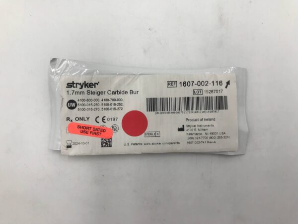 STRYKER 1607-002-116 1.7mm Steiger Carbide Bur (X)