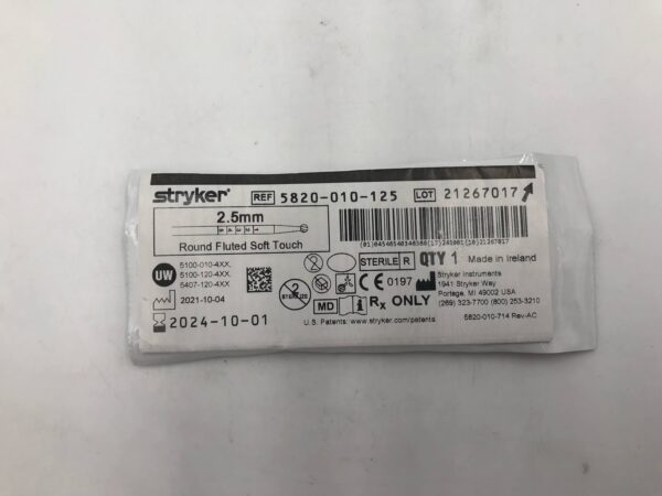 STRYKER 5820-010-125 2.5mm Round Fluted Soft Touch (X)
