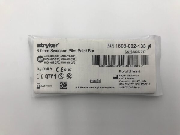 STRYKER 1608-002-133 3.0mm Swanson Pilot Point Bur