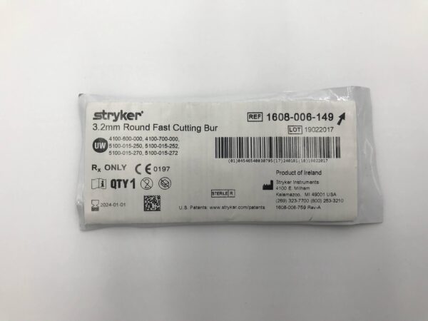 STRYKER 1608-006-149 3.2mm Round Fast Cutting Bur (X)