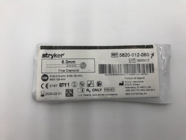 STRYKER 5820-012-060 6.0mm Fine Diamond (X)