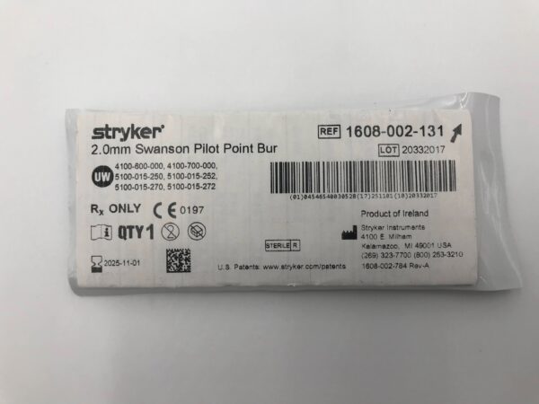 STRYKER 1608-002-131 2.0mm Swanson Pilot Point Bur