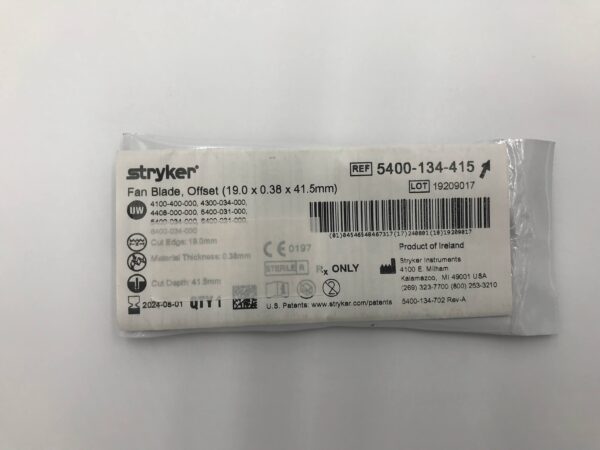 STRYKER 5400-134-415 Fan Blade, Offset (19.0 x 0.38 x 41.5mm) (X)