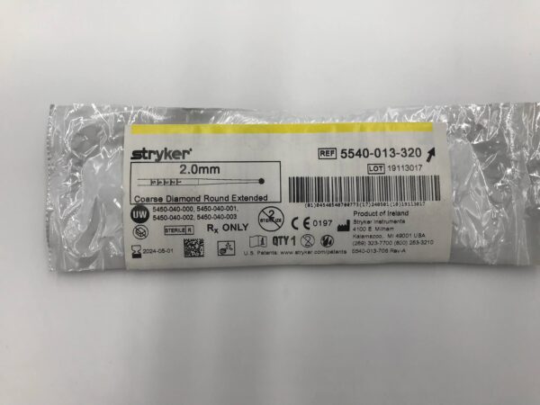 STRYKER 5540-013-320 2.0mm Coarse Diamond Round Extended (X)