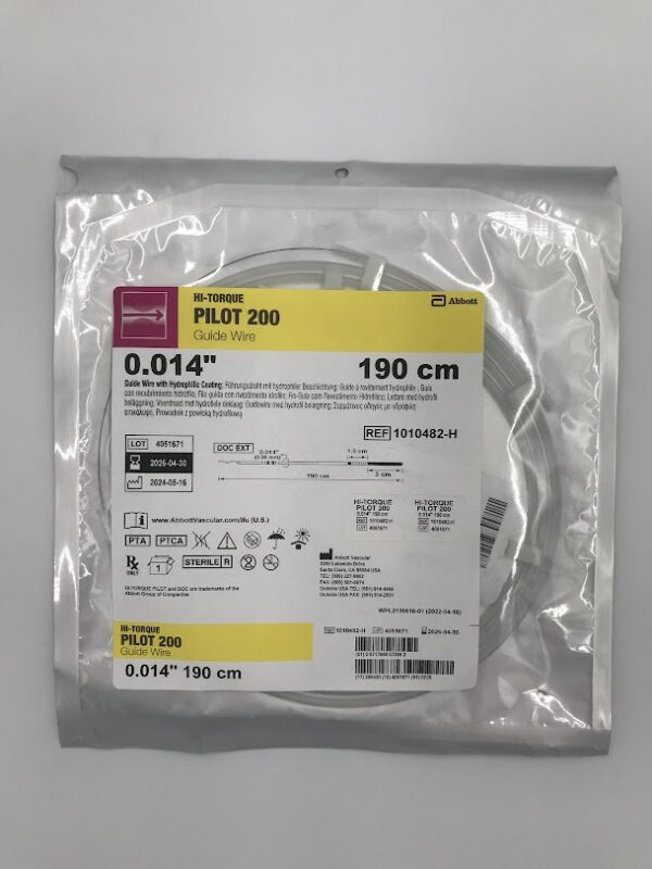 ABBOTT 1010482-H Hi-Torque Pilot 200 Guide Wire w/Hydrophilic Coating 0.014" x 190cm