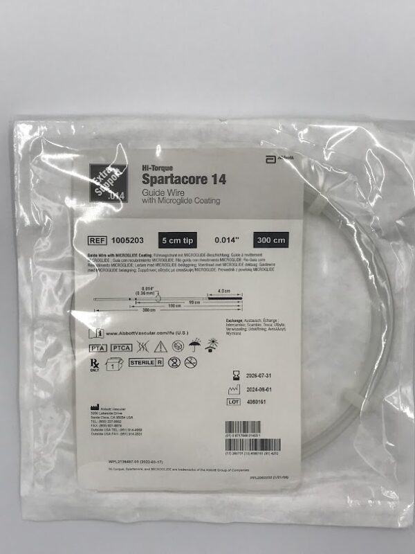 ABBOTT 1005203  Hi-Torque Spartacore 14 Guide Wire w/Microglide Coating 0.014" x 300cm