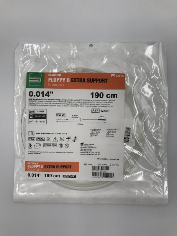 ABBOTT 22299H Hi-Torque Floppy II Extra Support Guide Wire w/HYDROCOAT Hydrophilic Coating 0.014" x 190cm