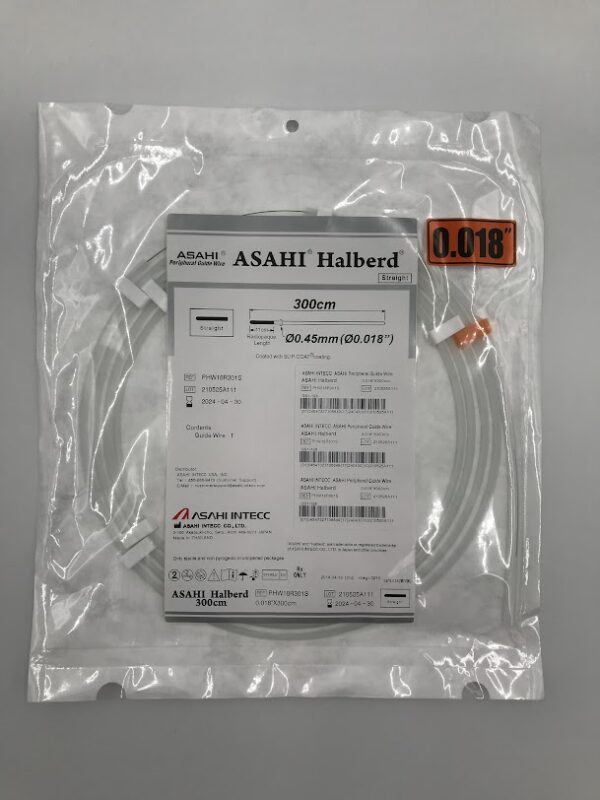 ASAHI INTECC PHW18R301S Asahi Peripheral Guide Wire Asahi Halberd Straight 0.45mm (0.018") x 300cm (X)