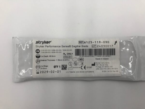 STRYKER 6125-119-090 Stryker Performance Series Sagittal Blade (25.0 x 1.19 x 90.0mm)