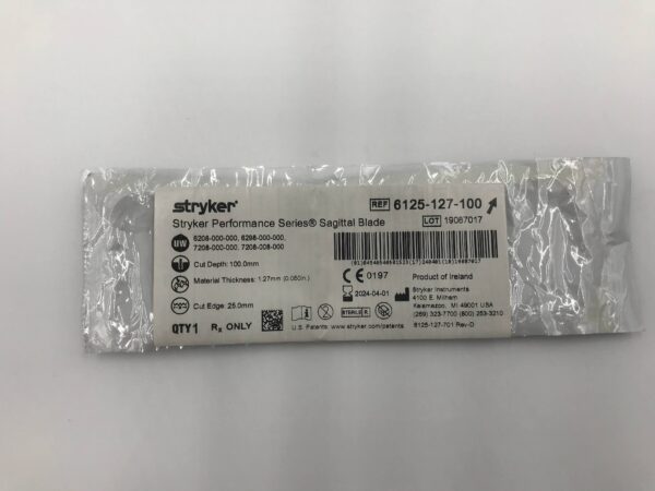 STRYKER 6125-127-100 Stryker Performance Series Sagittal Blade (25.0 x 1.27 x 100.0mm) (X)