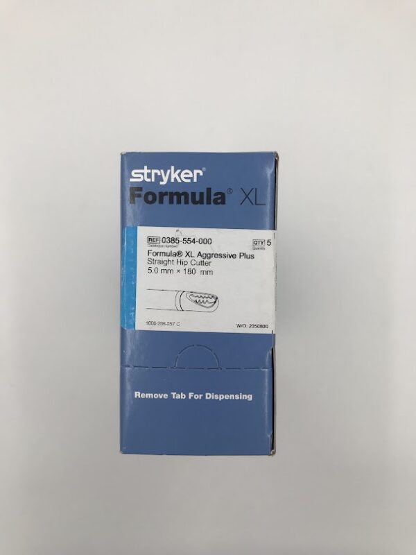 STRYKER 0385-554-000 Arthroscopic Shaver Blade Formula XL Aggressive Plus Straight Hip Cutter 5.0mm x 180mm (5/Box)