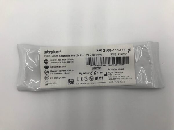 STRYKER 2108-111-000 2108 Series Sagittal Blade (24.8 x 1.24 x 80.1mm) (X)