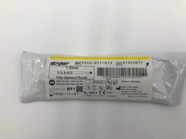 STRYKER 5540-011-015 1.5mm Fine Diamond Round
