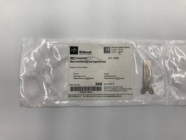STRYKER 229633519R Micro Oscillating and Sagittal Saw 9.0mm x 51x 31.00mm (X)