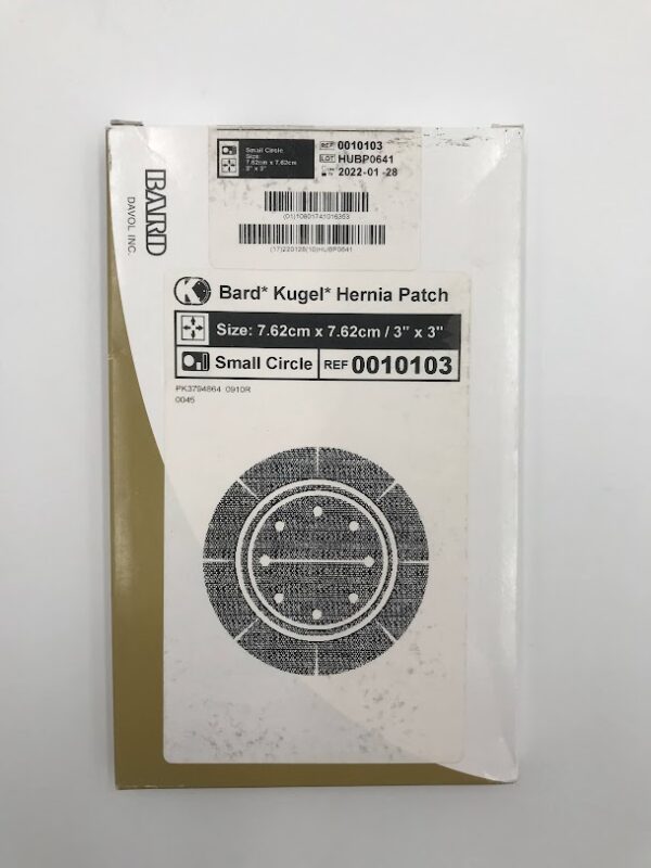 BARD 0010103 Kugel Hernia Patch Small Circle 7.62cm x 7.62cm (3" x 3") (2/Box) (X)