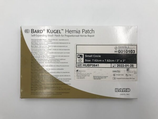 BARD 0010103 Kugel Hernia Patch Small Circle 7.62cm x 7.62cm (3" x 3") (2/Box) (X)