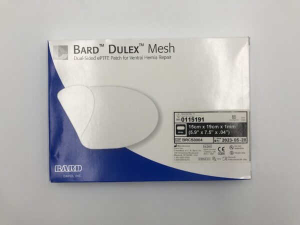 BARD 0115191 Dulex Mesh Dual-Sided ePTFE Patch for Ventral Hernia Repair Oval 15cm x 19cm x 1mm (X)