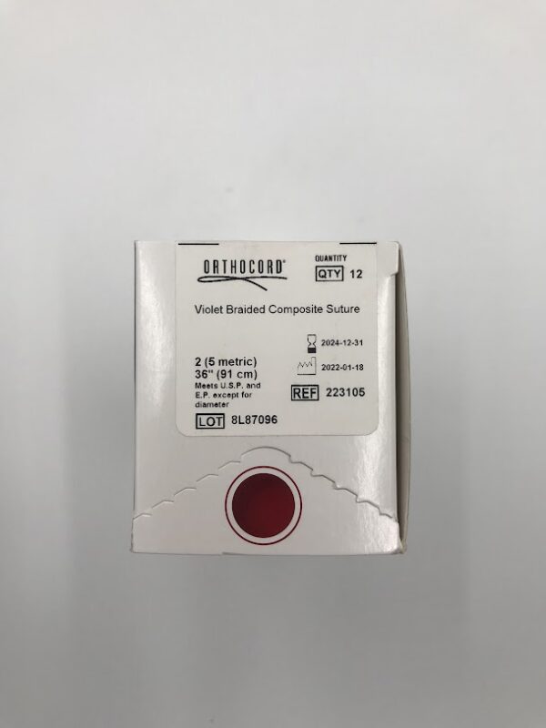 DEPUY 223105 Orthocord Violet Braided Composite Suture 2 (5metric) 36" (91cm) (12/Box) (X)