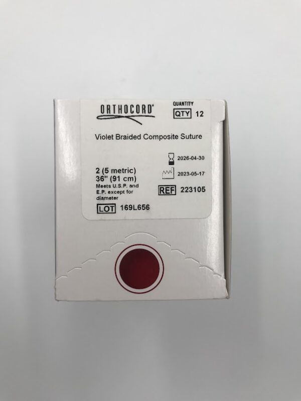 DEPUY 223105 Orthocord Violet Braided Composite Suture 2 (5metric) 36" (91cm) (12/Box)
