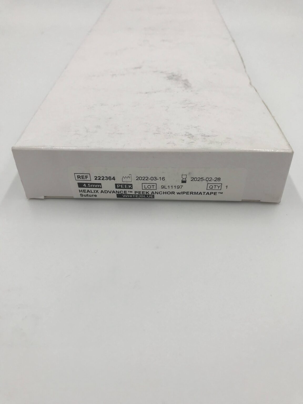 pumpkin01922ページ DEPUY 222364 Healix Advanced Peek Anchor w/Permatape Suture White