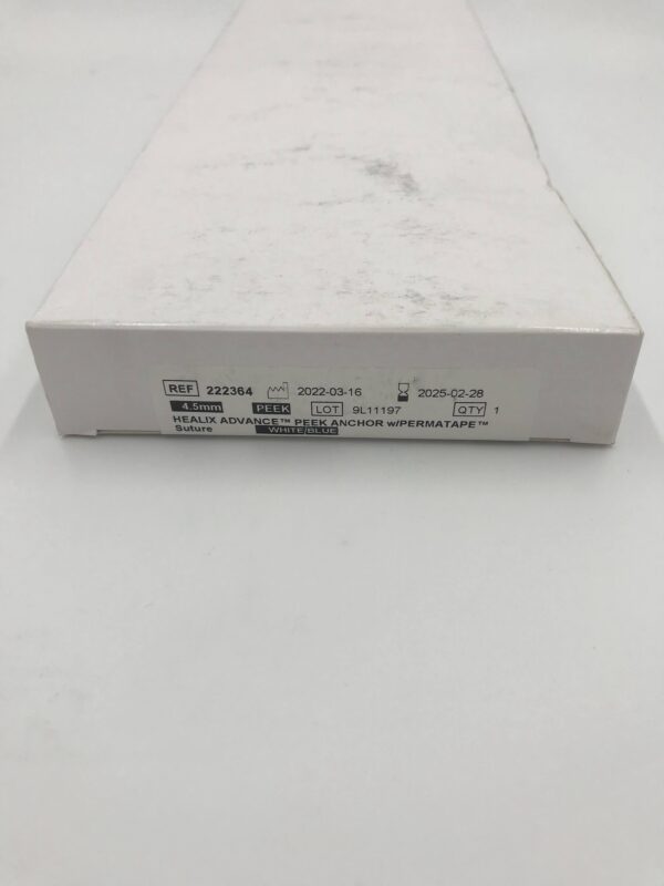 DEPUY 222364 Healix Advanced Peek Anchor w/Permatape Suture White/Blue 4.5mm (X)