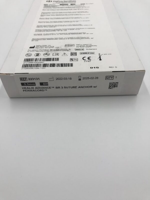 DEPUY 223131 Healix Advanced BR 3 Suture Anchor w/Permacord 5.5mm (X)