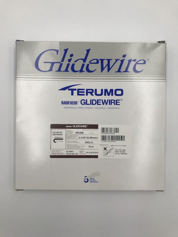 TERUMO GR3526 RadiFocus Glidewire Catheter Exchange Angled J 0.035" x 260cm x 3cm (5/Box) (X)