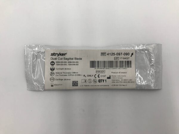 STRYKER 4125-097-090 Dual Cut Sagittal Blade (25.0 x 0.97 x 90.0mm) (X)