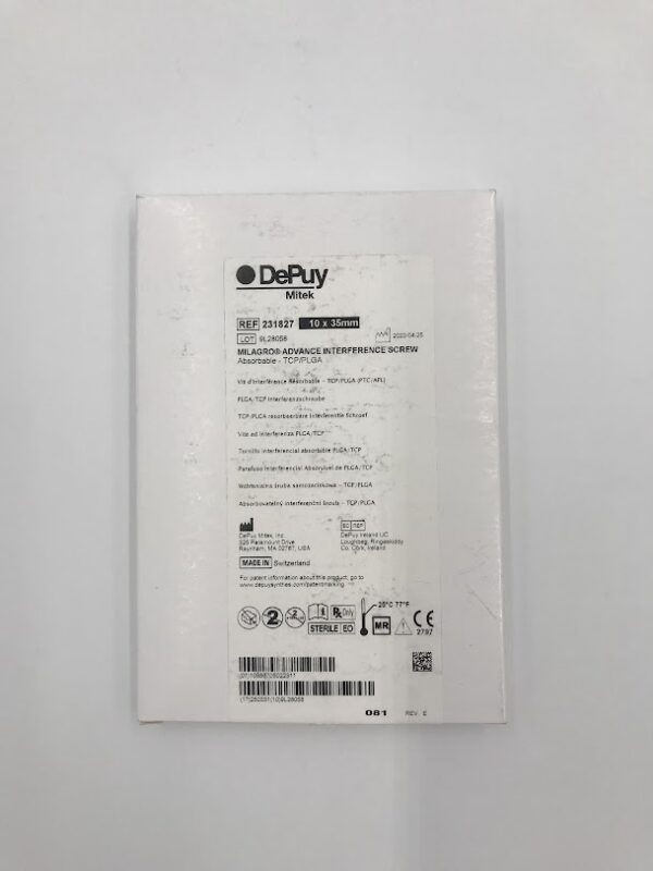 DEPUY 231827 Milagro Advanced Interference Screw 10 x 35mm (X)