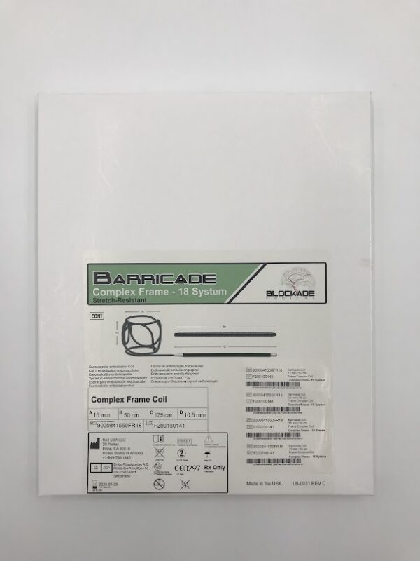 BALT 9000841550FR18 Barricade Complex Frame 18 System  Endovascular Embolization Coil 15mm x 50cm x 175cm (X)