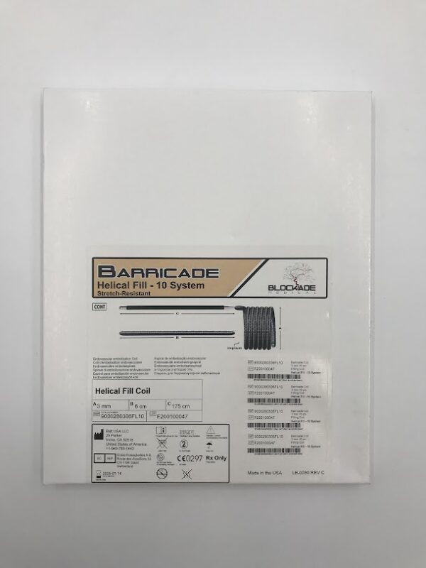 BALT 9000280306FL10 Barricade Helical Fill 10 System  Endovascular Embolization Coil 3mm x 6cm x 175cm (X)
